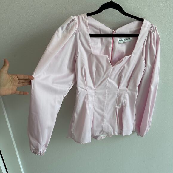 Inclan Studio Houston Pink Long Sleeve Blouse - Picture 5 of 7